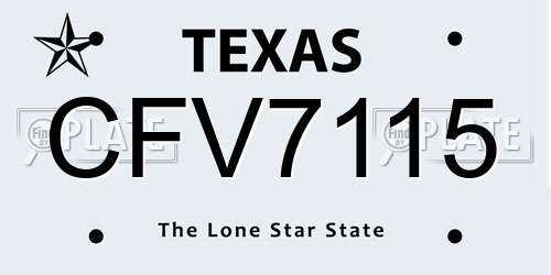 CFV7115 Texas License Plate
