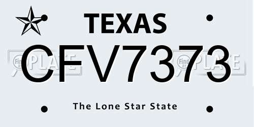 CFV7373 Texas License Plate