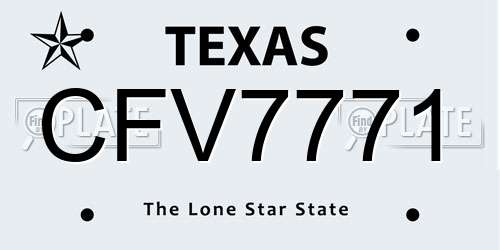 CFV7771 Texas License Plate