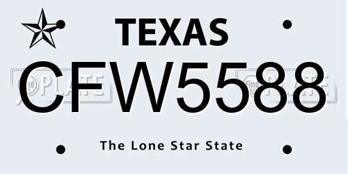 CFW5588 Texas License Plate