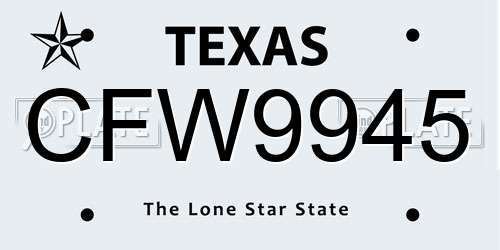 CFW9945 Texas License Plate