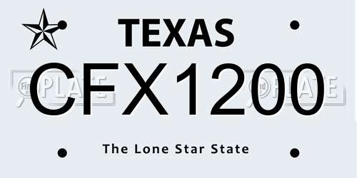 CFX1200 Texas License Plate