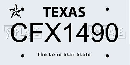 CFX1490 Texas License Plate