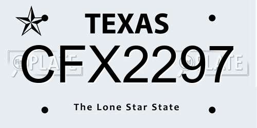 CFX2297 Texas License Plate
