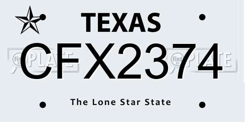 CFX2374 Texas License Plate