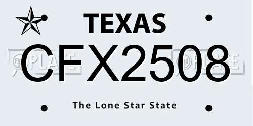 CFX2508 Texas License Plate