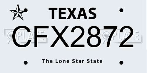 CFX2872 Texas License Plate