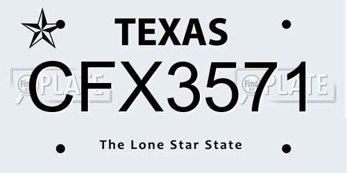 CFX3571 Texas License Plate