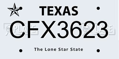 CFX3623 Texas License Plate
