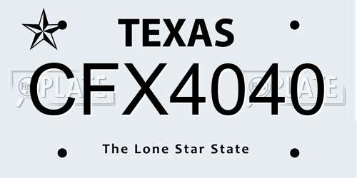 CFX4040 Texas License Plate