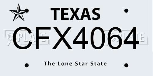 CFX4064 Texas License Plate