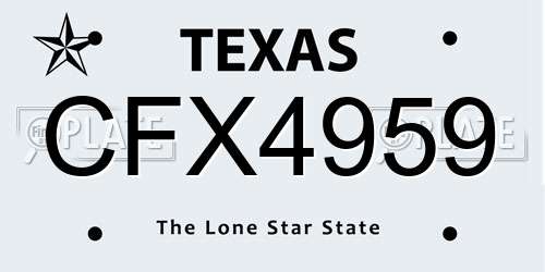 CFX4959 Texas License Plate