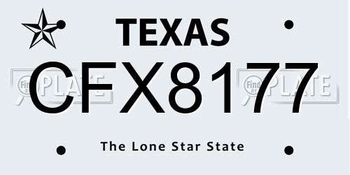 CFX8177 Texas License Plate