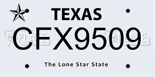 CFX9509 Texas License Plate