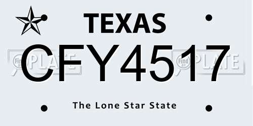 CFY4517 Texas License Plate
