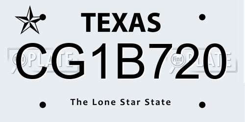 CG1B720 Texas License Plate