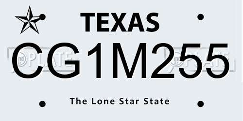 CG1M255 Texas License Plate