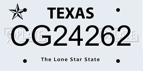 CG24262 Texas License Plate