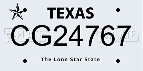 CG24767 Texas License Plate