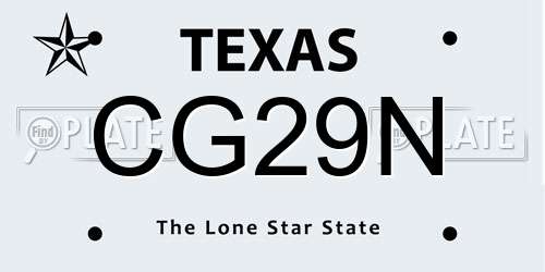 CG29N Texas License Plate