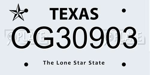 CG30903 Texas License Plate