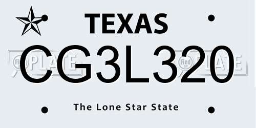 CG3L320 Texas License Plate