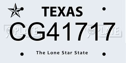CG41717 Texas License Plate