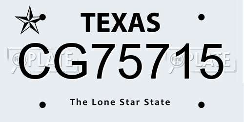 CG75715 Texas License Plate