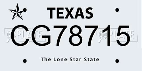 CG78715 Texas License Plate