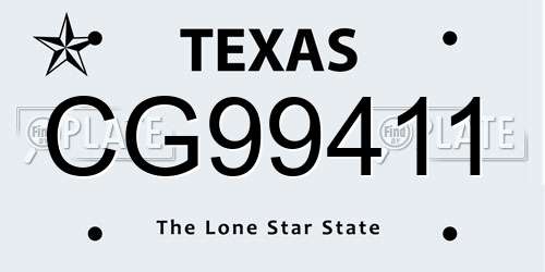 CG99411 Texas License Plate