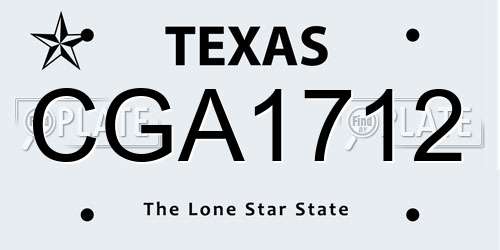 CGA1712 Texas License Plate