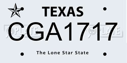 CGA1717 Texas License Plate