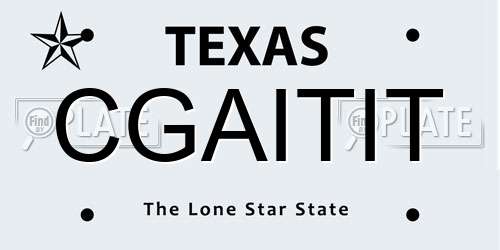 CGAITIT Texas License Plate