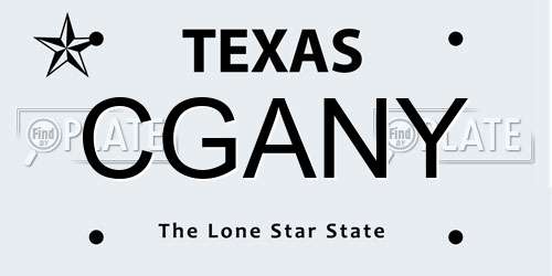 CGANY Texas License Plate