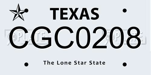 CGC0208 Texas License Plate