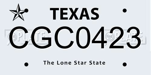 CGC0423 Texas License Plate