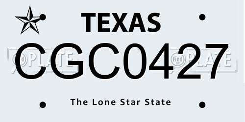 CGC0427 Texas License Plate