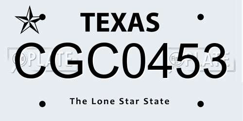 CGC0453 Texas License Plate