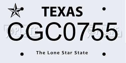 CGC0755 Texas License Plate