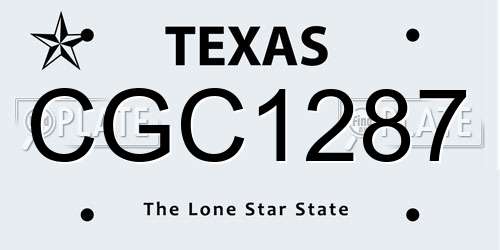 CGC1287 Texas License Plate
