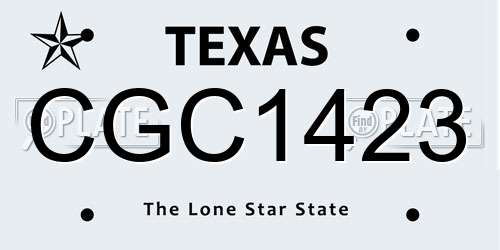 CGC1423 Texas License Plate