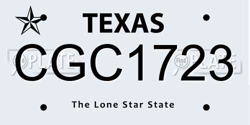 CGC1723 Texas License Plate