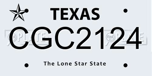 CGC2124 Texas License Plate