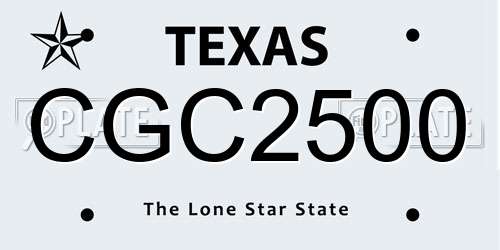 CGC2500 Texas License Plate