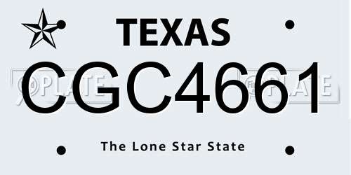 CGC4661 Texas License Plate