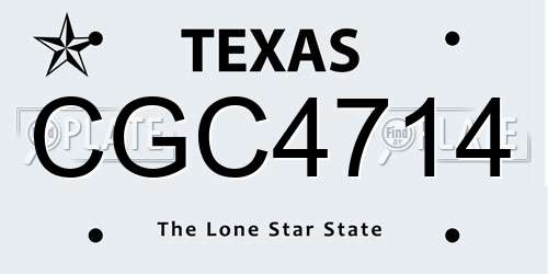 CGC4714 Texas License Plate
