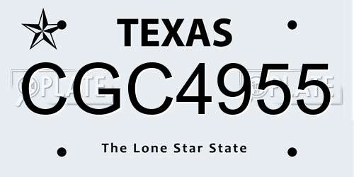 CGC4955 Texas License Plate