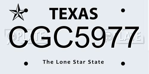 CGC5977 Texas License Plate