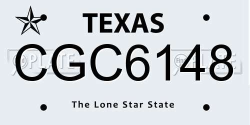 CGC6148 Texas License Plate