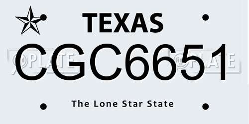CGC6651 Texas License Plate